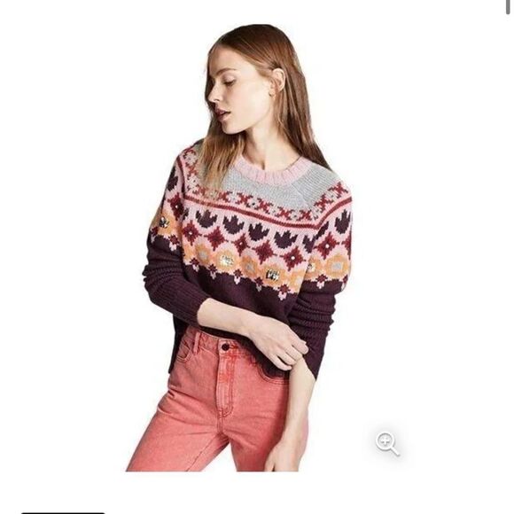 Cinq a Sept Gianni Sequin Fair Isle Sweater - Picture 14 of 16